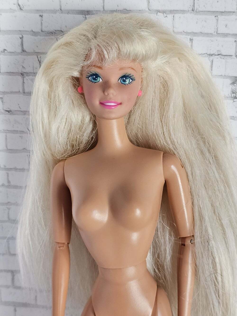 1990s Barbie Ginger Dog Walker Blonde Articulated Nude Doll Vintage Mattel HTF